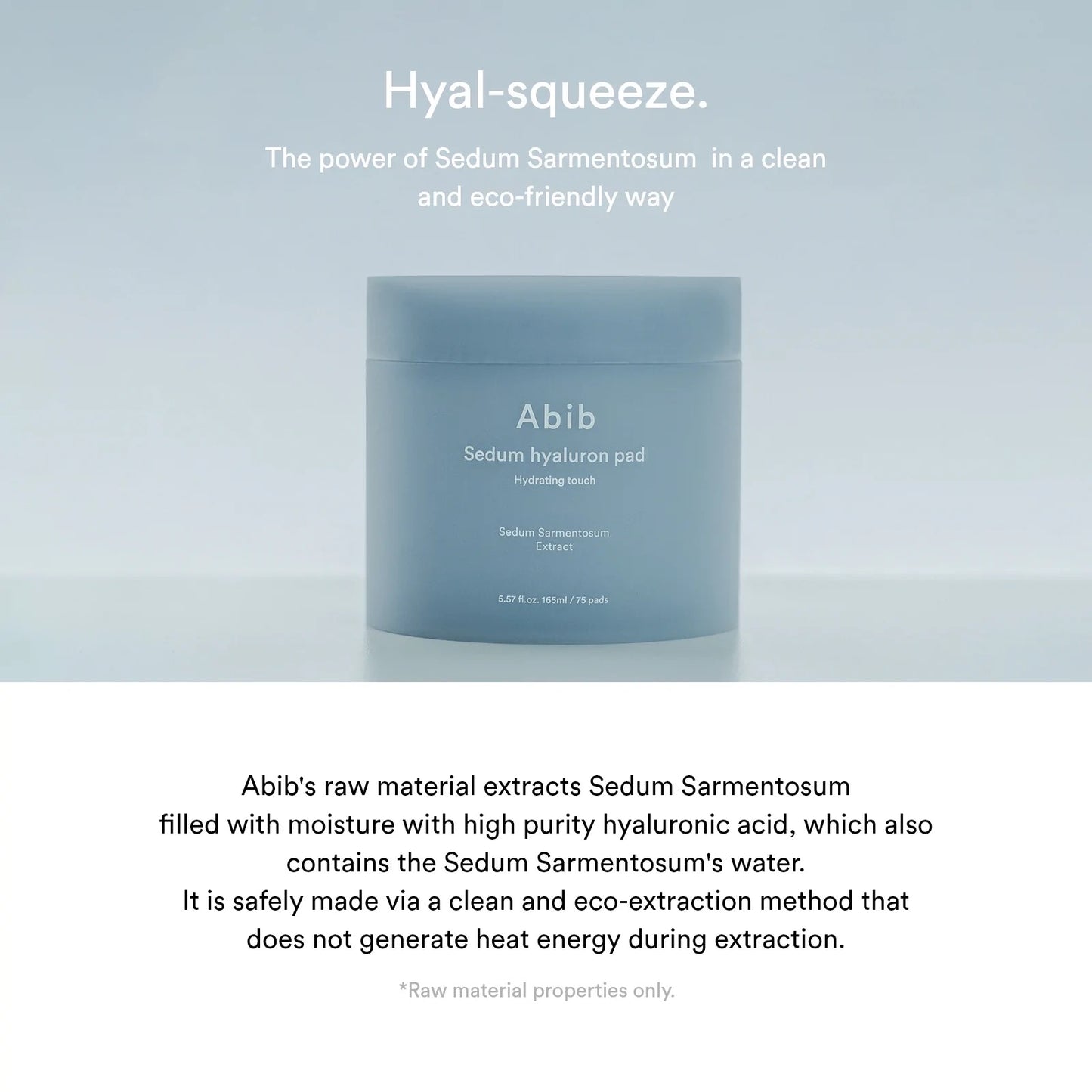 [Abib] Sedum hyaluron pad Hydrating touch - 165ml. 75 pads