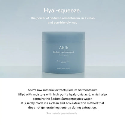 [Abib] Sedum hyaluron pad Hydrating touch - 165ml. 75 pads