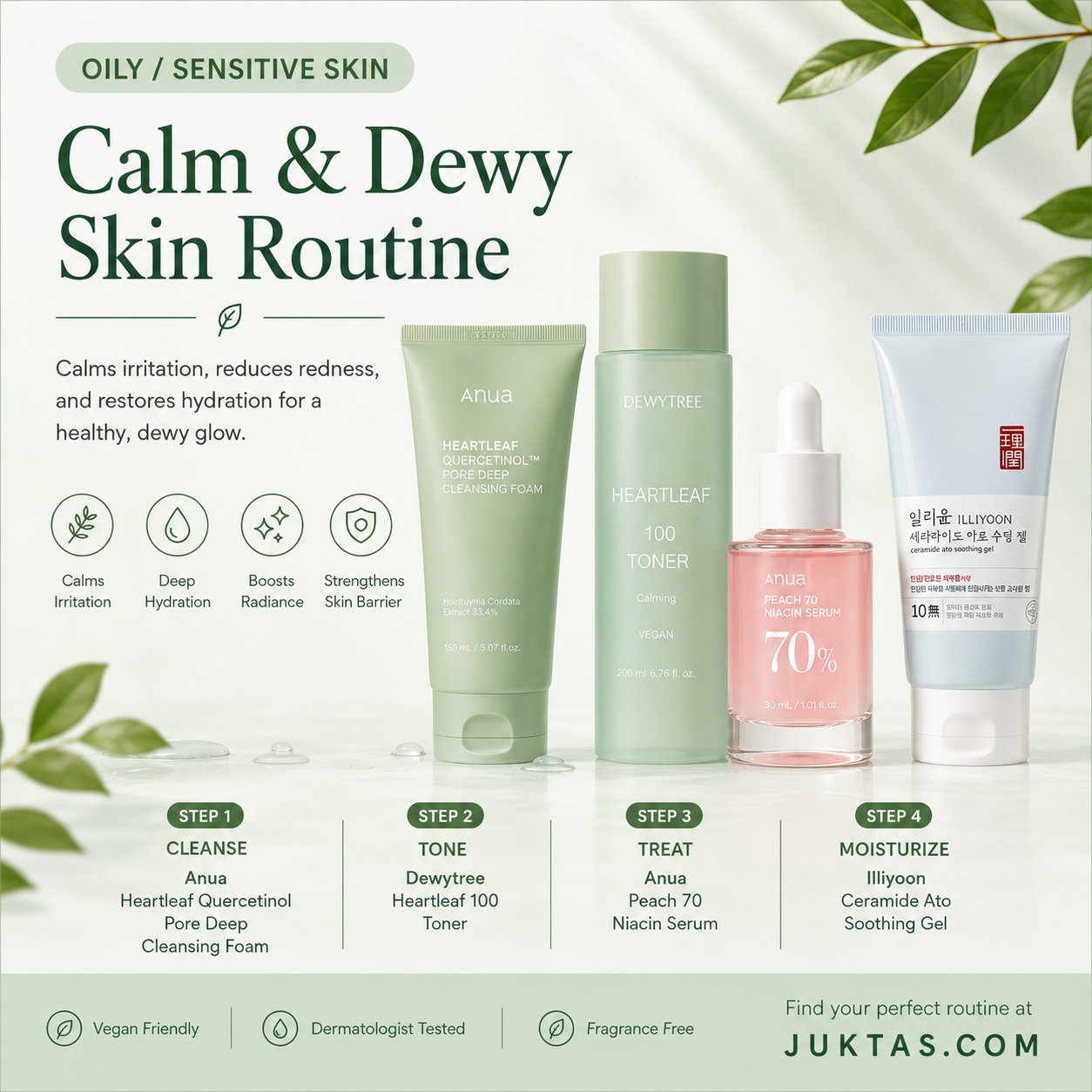 Calm & Dewy Skin Routine